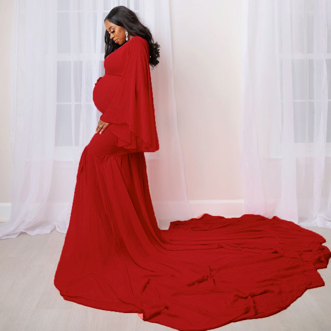 Maternity Long Flowing DressCapture the beauty of pregnancy with this stylish solid color maternity photo trailer dress. Designed to flow gracefully, it creates the perfect silhouette for mater0Maternity LongMaternity Luv