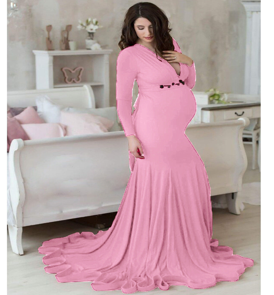 Stay effortlessly chic in this long-sleeve maternity dress crafted fro – Maternity Luv Stay effortlessly chic in this long-sleeve maternity dress crafted fro – Maternity Luv