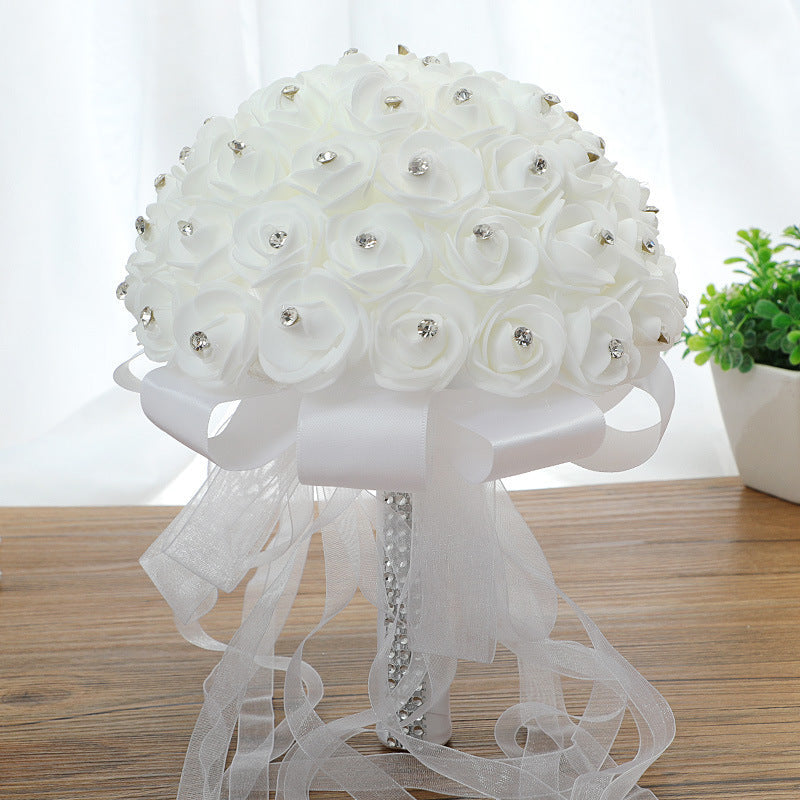 Handmade rose bouquet with lifelike artificial flowers, perfect for maternity photoshoots and special occasions.